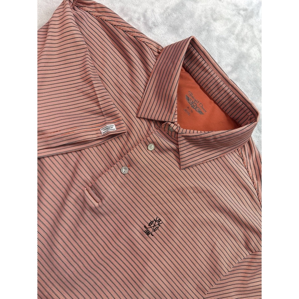 Straight Down Performance Men XL Striped Short Sleeve Golf Polo Shirt Preppy Guy